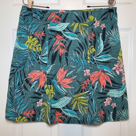 RIP SKIRT Bali Jungle Birds of Paradise Floral True Wrap Mini Skirt Size M - Picture 3 of 6